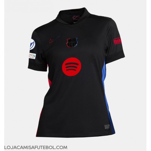 Camisa de Futebol Barcelona Equipamento Secundário Mulheres 2024-25 Manga Curta